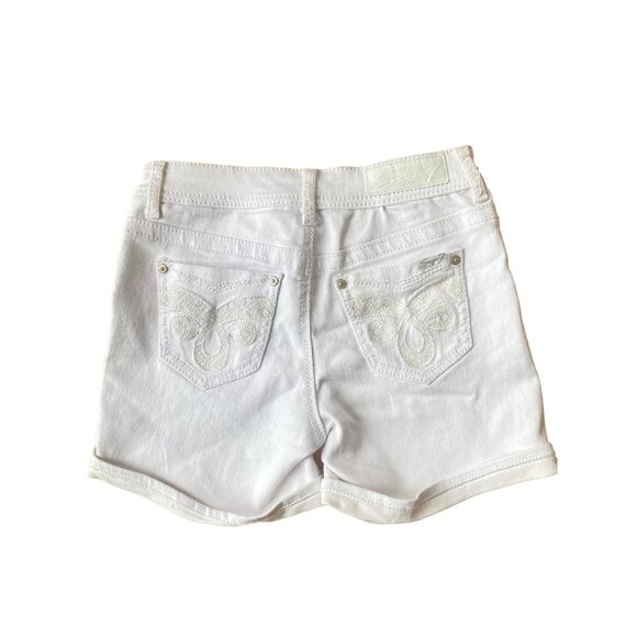 NWOT Seven7 Women's Size 4 Rolled Cuff White Denim Weekend Shorts MSRP$49 - Picture 2 of 8